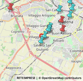 Mappa Via dello Zodiaco, 41126 Modena MO, Italia (2.14583)