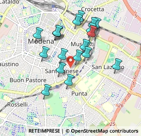 Mappa Viale Moreali, 41124 Modena MO, Italia (0.822)