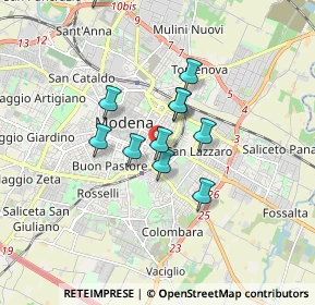 Mappa Viale Moreali, 41124 Modena MO, Italia (1.36909)