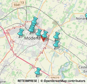 Mappa Via Evaristo Pancaldi, 41122 Modena MO, Italia (3.96455)