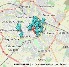 Mappa Via Gerolamo Tiraboschi, 41124 Modena MO, Italia (0.90105)