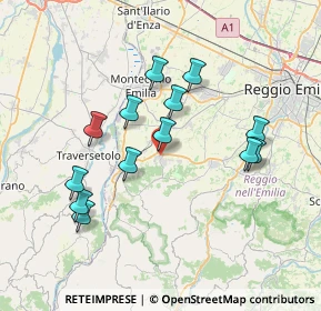 Mappa Via Matilde di Canossa, 42020 Quattro Castella RE, Italia (6.95538)