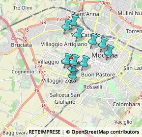 Mappa Via Giuseppe Notari, 41126 Modena MO, Italia (1.20364)