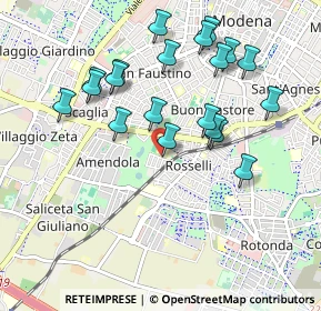 Mappa Via Augusto Valli, 41125 Modena MO, Italia (0.9655)