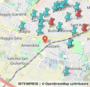 Mappa Via Augusto Valli, 41125 Modena MO, Italia (1.2485)