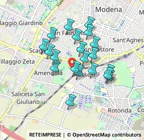 Mappa Via Augusto Valli, 41125 Modena MO, Italia (0.724)