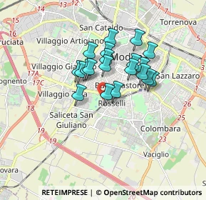 Mappa Via Augusto Valli, 41125 Modena MO, Italia (1.304)