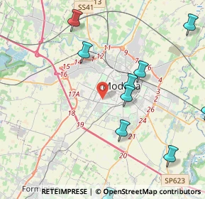 Mappa Via del Guercino, 41124 Modena MO, Italia (5.33727)