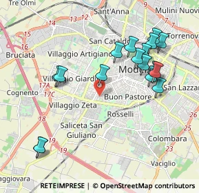 Mappa Via del Guercino, 41124 Modena MO, Italia (2.13588)