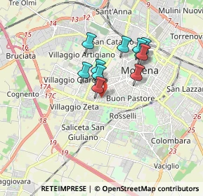 Mappa Via del Guercino, 41124 Modena MO, Italia (1.37091)