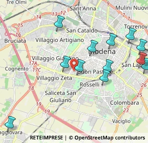 Mappa Via del Guercino, 41124 Modena MO, Italia (2.38333)