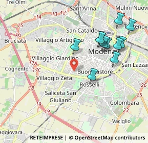 Mappa Via del Guercino, 41124 Modena MO, Italia (2.08091)