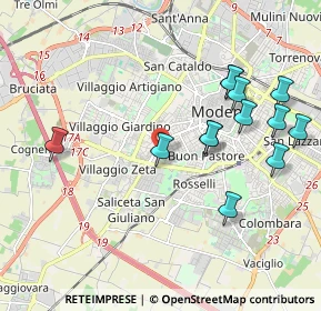 Mappa Via del Guercino, 41124 Modena MO, Italia (2.12538)