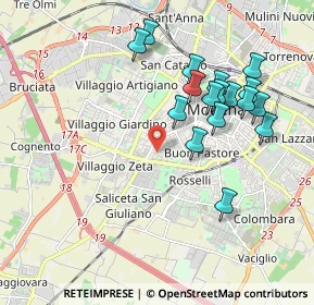 Mappa Via del Guercino, 41124 Modena MO, Italia (1.93529)