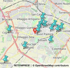 Mappa Via del Guercino, 41124 Modena MO, Italia (1.98692)