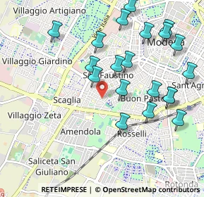 Mappa Via Antonio Allegri, 41124 Modena MO, Italia (1.0975)