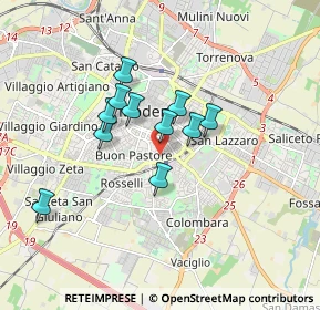 Mappa Via Lodovico Vedriani, 41124 Modena MO, Italia (1.33455)