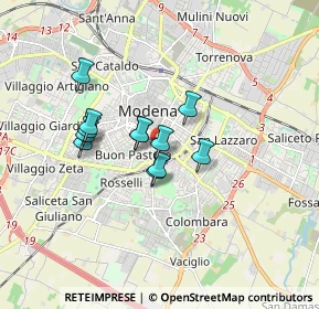 Mappa Via Lodovico Vedriani, 41124 Modena MO, Italia (1.26667)