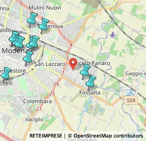 Mappa Via Paul Harris, 41122 Modena MO, Italia (2.7425)