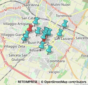Mappa Via Francesco Prampolini, 41124 Modena MO, Italia (1.08929)