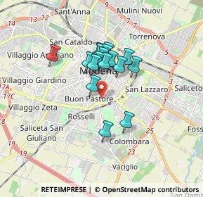 Mappa Via Francesco Prampolini, 41124 Modena MO, Italia (1.24294)