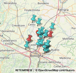 Mappa 40040 Argelato BO, Italia (9.6985)