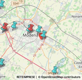 Mappa Via Giovanni Battista Lulli, 41122 Modena MO, Italia (5.74636)