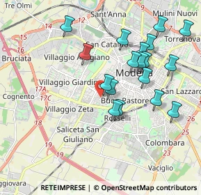 Mappa Via Tiziano, 41124 Modena MO, Italia (1.91667)