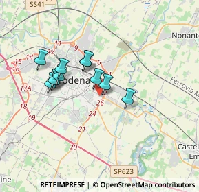 Mappa Via Tito Speri, 41125 Modena MO, Italia (2.88909)