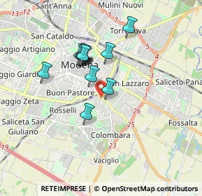 Mappa Via Imperia, 41125 Modena MO, Italia (1.43333)