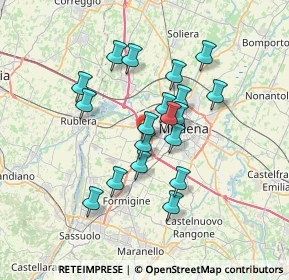 Mappa Via Giacomo Costantino Beltrami, 41126 Modena MO, Italia (5.87421)