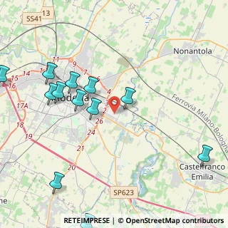 Mappa Via Sibelius, 41122 Modena MO, Italia (5.0975)