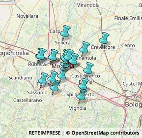 Mappa Via J.S. Bach, 41122 Modena MO, Italia (9.3965)