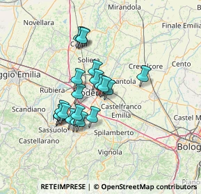 Mappa Via J.S. Bach, 41122 Modena MO, Italia (10.9835)