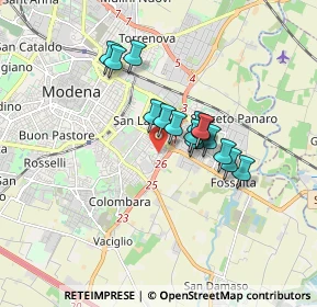 Mappa Via Aurelio Saffi, 41125 Modena MO, Italia (1.254)