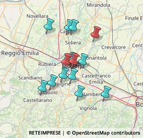 Mappa Via Gian Lorenzo Bernini, 41125 Modena MO, Italia (10.88214)