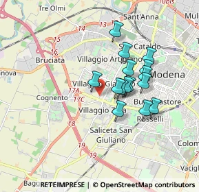 Mappa Via Albert Einstein, 41126 Modena MO, Italia (1.40933)