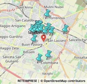 Mappa Piazza Annibale Riccò, 41124 Modena MO, Italia (1.24889)