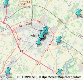 Mappa Piazza Annibale Riccò, 41124 Modena MO, Italia (3.53083)