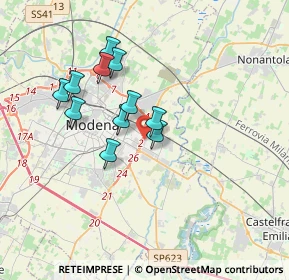 Mappa Via Mozart Wolfang Amadeus, 41122 Modena MO, Italia (2.95636)