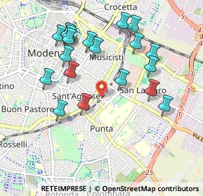 Mappa Modena Policlinico, 41124 Modena MO, Italia (1.0175)