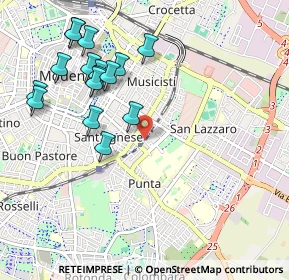 Mappa Modena Policlinico, 41124 Modena MO, Italia (1.09313)