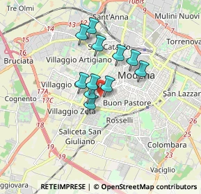Mappa Via del Giorgione, 41124 Modena MO, Italia (1.21727)