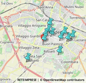 Mappa Via Francesco Bianchi Ferrari, 41124 Modena MO, Italia (1.44727)