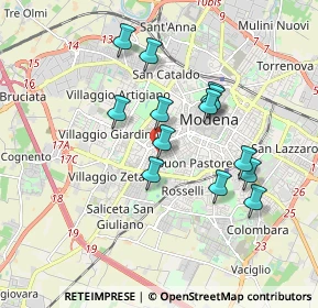 Mappa Via Francesco Bianchi Ferrari, 41124 Modena MO, Italia (1.60231)