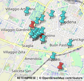 Mappa Via Francesco Bianchi Ferrari, 41124 Modena MO, Italia (0.7225)