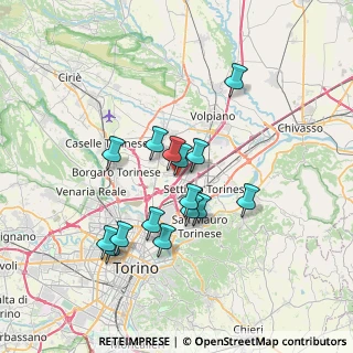 Mappa Via Borgaro, 10036 Settimo Torinese TO, Italia (6.06333)