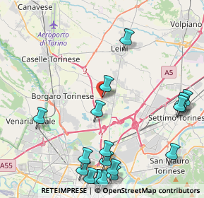 Mappa Via Borgaro, 10072 Caselle torinese TO, Italia (5.6885)