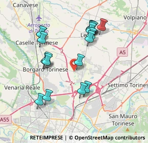 Mappa Via Borgaro, 10072 Caselle torinese TO, Italia (3.72421)