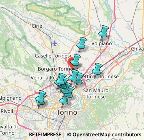 Mappa Via Borgaro, 10072 Caselle torinese TO, Italia (6.11714)